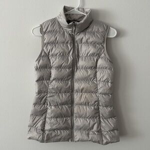 Eddie Bauer Grey Silver Puffer Vest No Size Tag Meas. Size Small